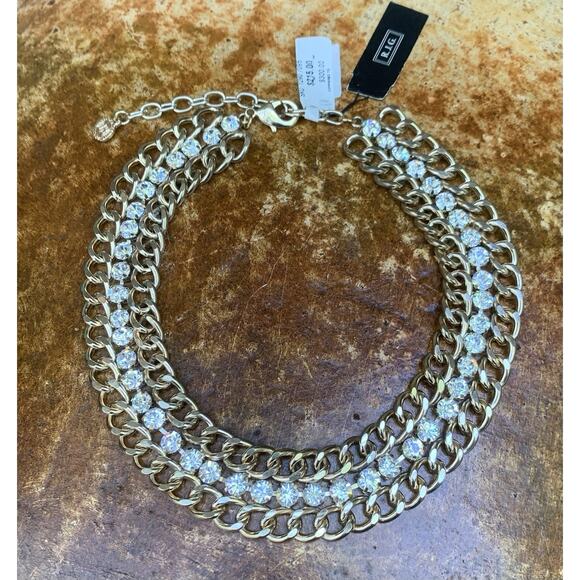 RJ Graziano Necklace Womens Gold Chain with Crystals Statement Piece - Picture 8 of 12